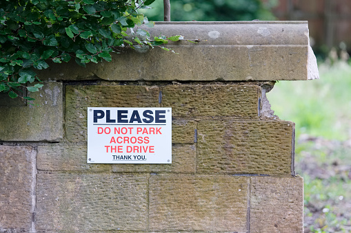 No parking across drive private property sign UK