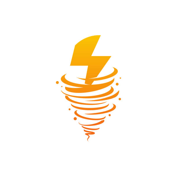 illustrations, cliparts, dessins animés et icônes de le logo tornado conçoit un concept vector, des modèles de modèle de logo thunder - weather climate cyclone icon set