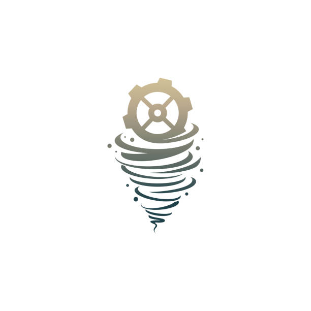 illustrations, cliparts, dessins animés et icônes de le logo de service conçoit le concept vectoriel, les conceptions de logos de service de tornado - weather climate cyclone icon set