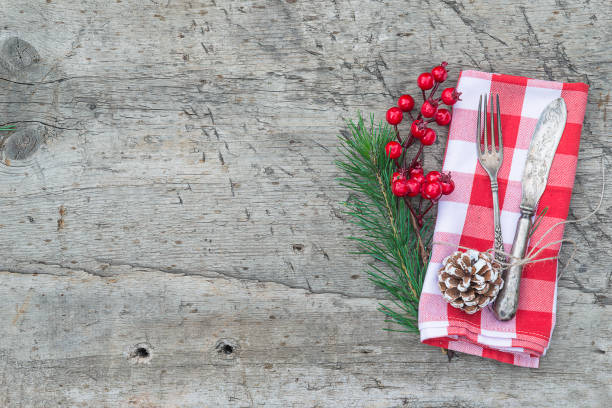 istock Festive table setting for Christmas holiday. 1256983156