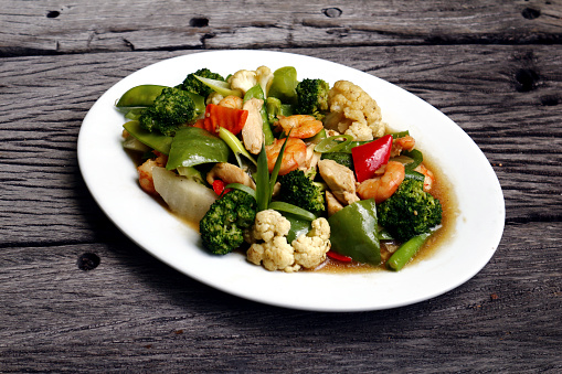Photo Filipino food called Chop Suey or stir fried mixed vegetables.