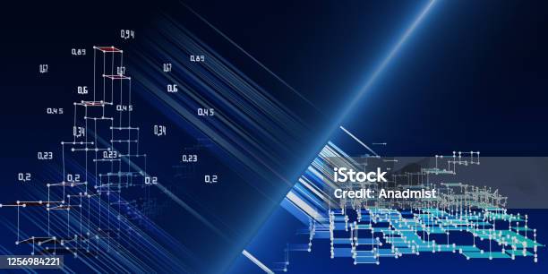 Abstract Analysis Infographics Background With Blurred Lines 3d Diagram ...
