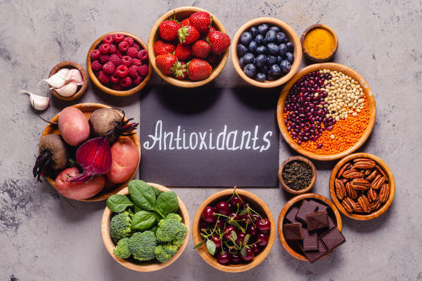 istock Healthy foods high in antioxidants 1256984448