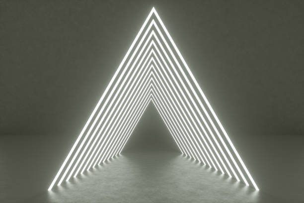 istock 3d render abstract background, glowing lines, light tunnels, neon lights, virtual reality concept. 1256988938
