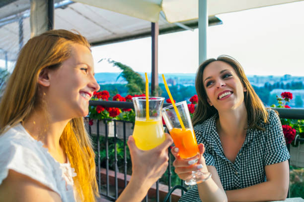 istock Female friends talking cafe 1256989053