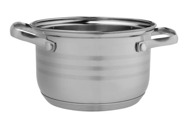 istock stainless steel casserole without lid, new, frontal, white background 1256989449