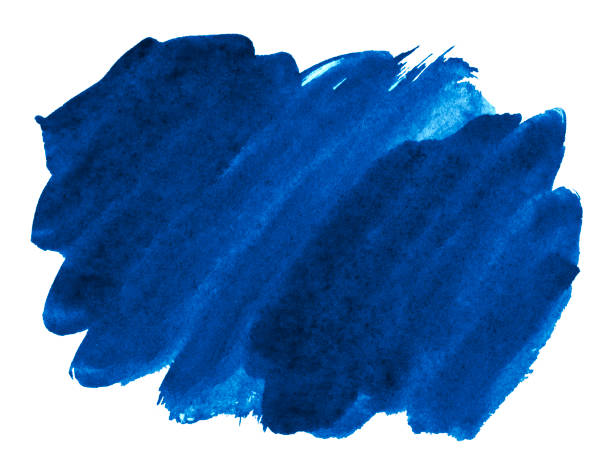 istock Classic blue watercolor abstract background, space colors, isolated place with divorces and borders. Trendy vintage paintings for design and decoration. Frame with copy space. 1256990231