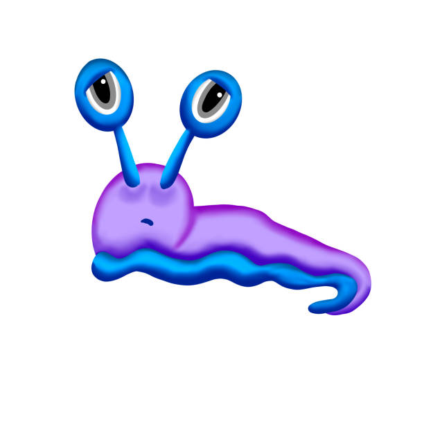 istock Cartoon Slug Snail Funny Character Illustration Logo 1256995140