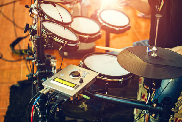 istock Sound check and  Electric drum on the stage. 1257000815