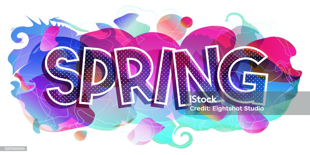 Word Spring Drawing Creative Illustration Of Spring Word Stock Illustration - Download ...