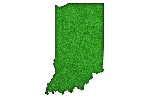 Map of Indiana on green felt