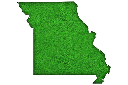 Map of Missouri on green felt