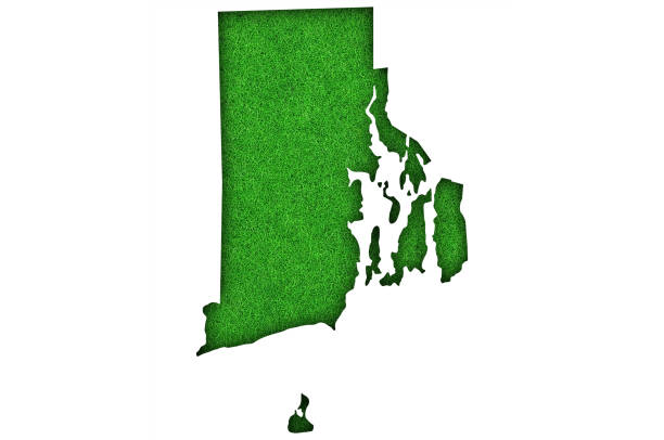 Map of Rhode Island on green felt