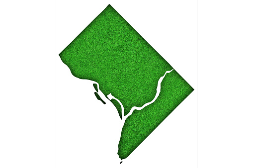 Map of Washington DC. on green felt