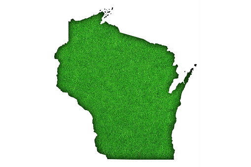 Map of Wisconsin on green felt