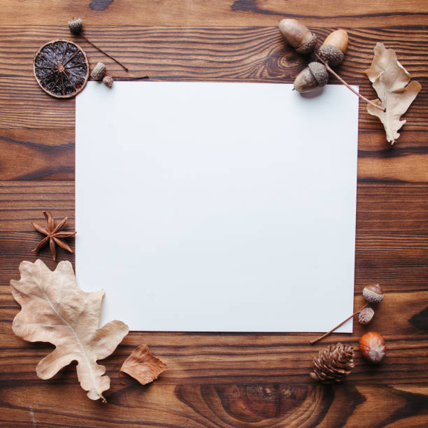 istock Autumn party invitation with foliage decoration 1257008977