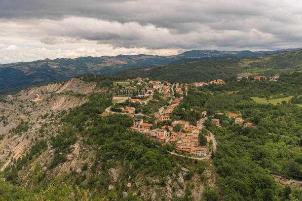 istock mountain view to Lettopalena in Abruzzo in Italy 1257009026
