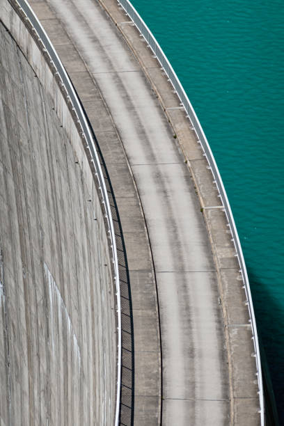 istock Top view of empty Stausee Mooserboden Dam near Kaprun, Austria 1257013533