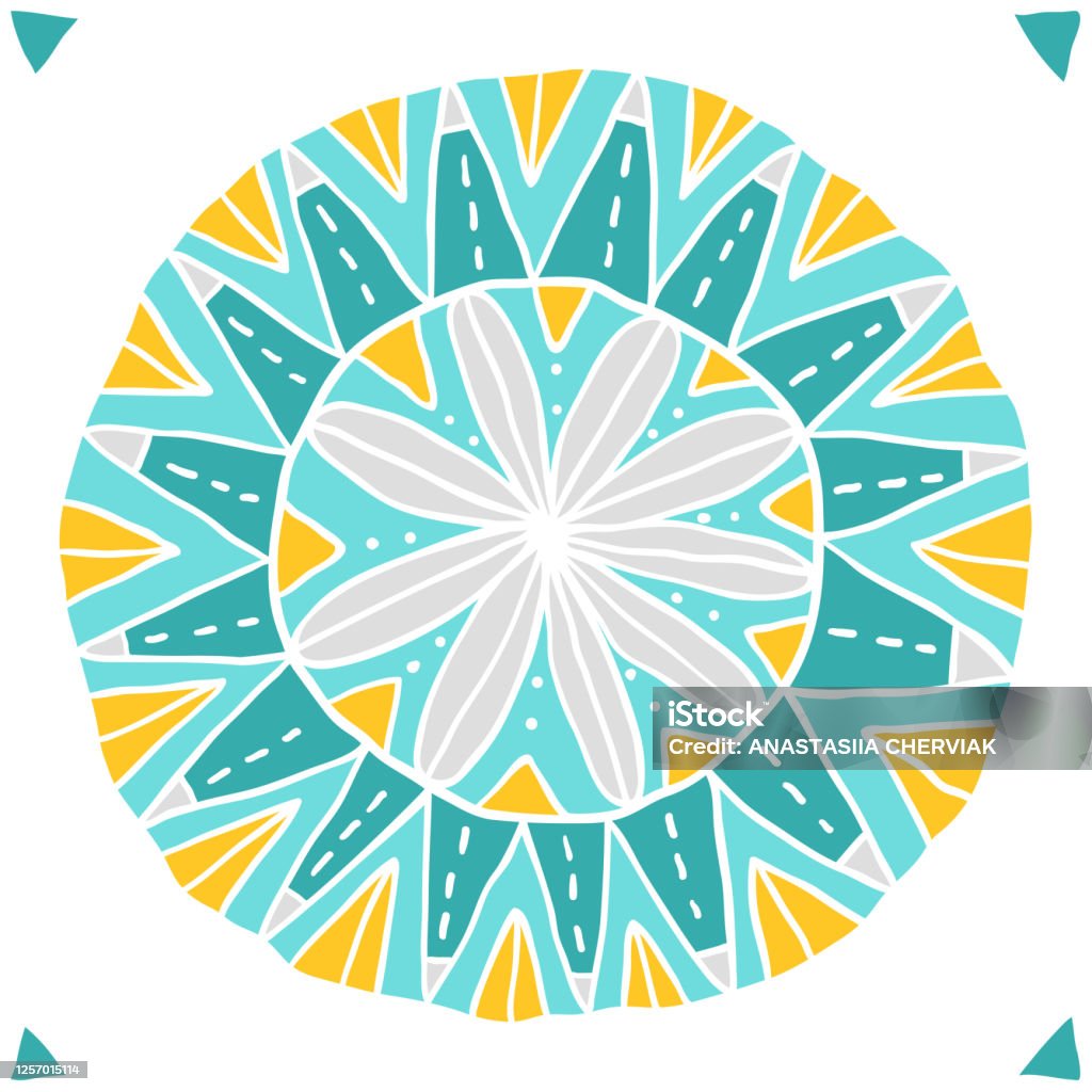 Patterns Of Rondon Colorful Ornate Round Pattern Isolated On White Backgroundround ...