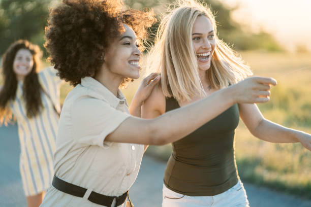 istock Girls having fun on a walk 1257017201