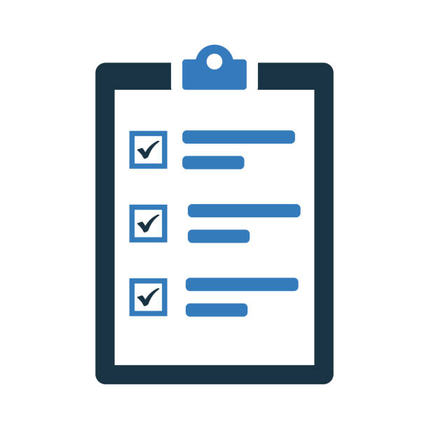 Checklist, complete task icon design Checklist, complete task icon. Beautiful, meticulously designed icon. Well organized and editable Vector for any uses. exam paper stock illustrations
