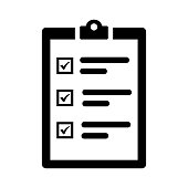 istock Checklist, complete task icon / black color 1257018800