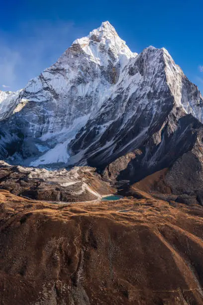 Photo of 52 MPix Panorama of beautiful  Mount Ama Dablam in  Himalayas, Nepal