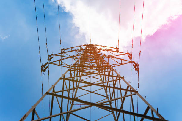 High voltage post Power line Electric Industry technology Background