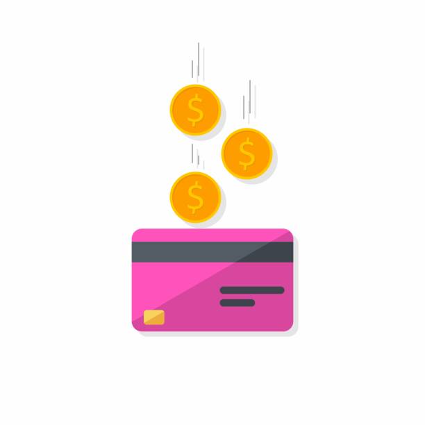 Cash get a bank card Pink - Shadow icon vector isolated. Cash get a bank card Pink - Shadow icon vector isolated. Cashback service and online money refund. Concept of transfer money, e-commerce, saving account. credit card illustrations stock illustrations