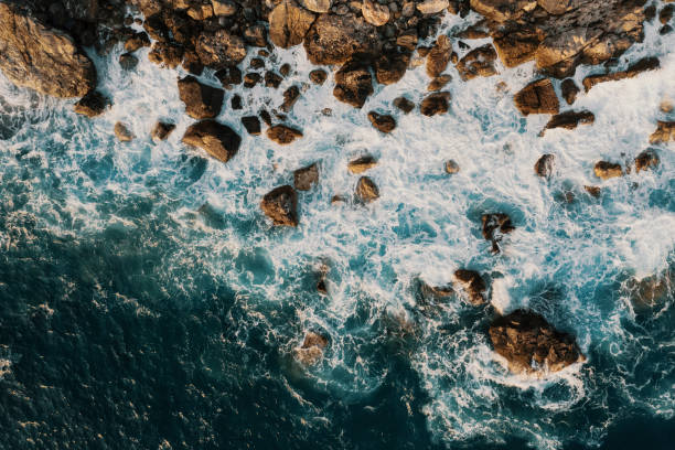 istock Birds Eye view of a shore break 1257025908