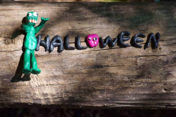 istock Halloween lettering on a dark background. 1257027874
