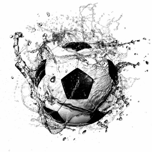 istock 3D illustration of a soccer ball splashing 1257031813