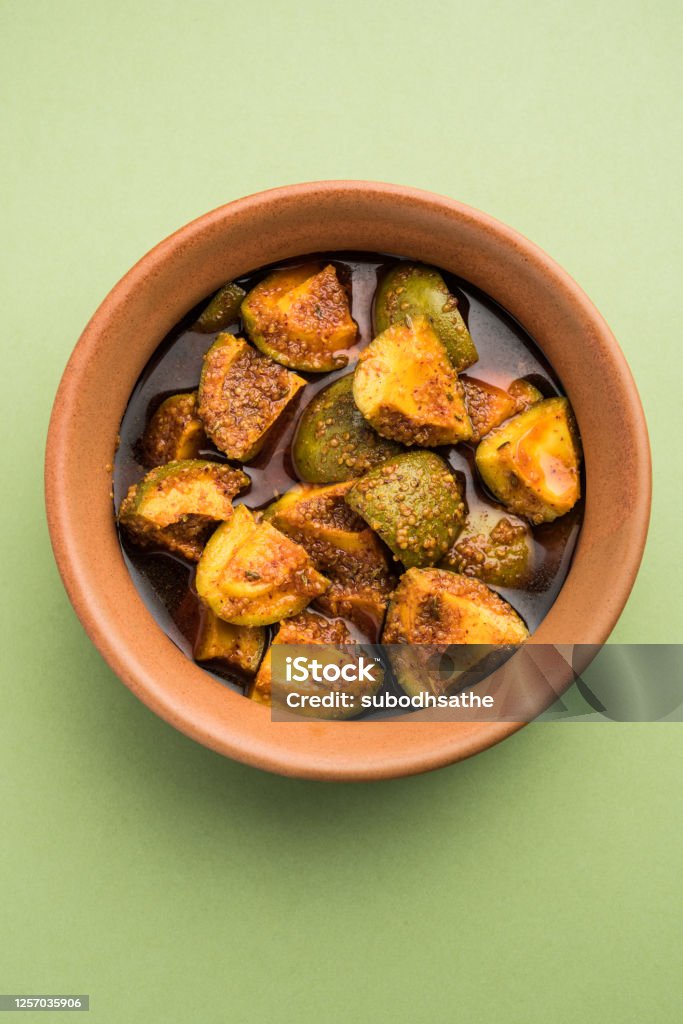 Indian Homemade Raw Mango Pickle Or Aam Ka Achar Or Kairi Loncha In A Bowl  Stock Photo - Download Image Now - iStock
