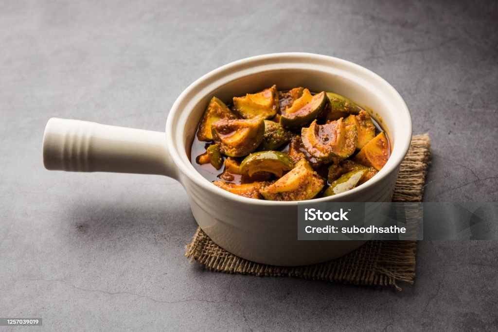 Indian Homemade Raw Mango Pickle Or Aam Ka Achar Or Kairi Loncha In A Bowl  Stock Photo - Download Image Now - iStock