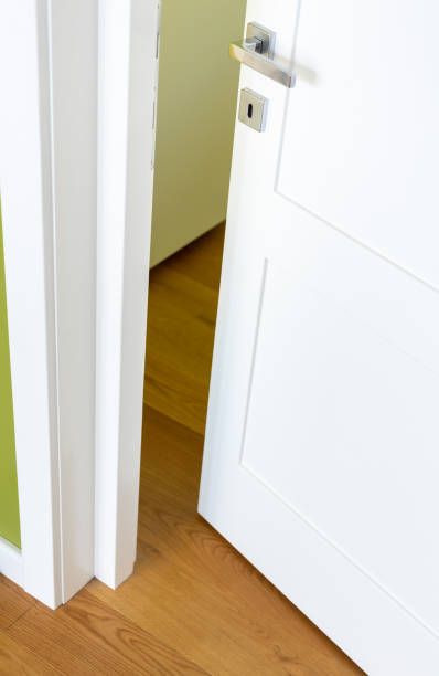 istock Opened white wooden Door 1257039629