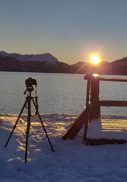 istock Sunset  over  the  patagonian  lake 1257040516