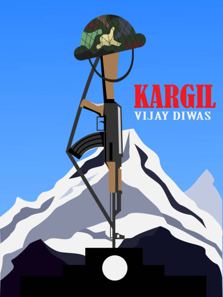 illustrazioni stock, clip art, cartoni animati e icone di tendenza di 26 luglio kargil vijay diwas illustrazione vettoriale - kargil
