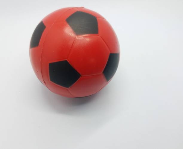 istock red and black soccer ball on white background 1257050236
