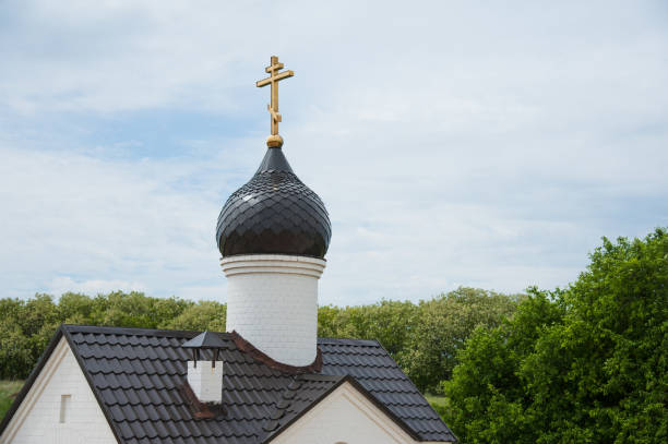 青空の背景にある黄金のドーム教会 - 11992 ストックフォトと画像