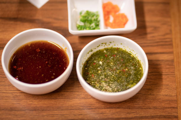 istock Spicy seafood and ponzu soy sauce. 1257053848