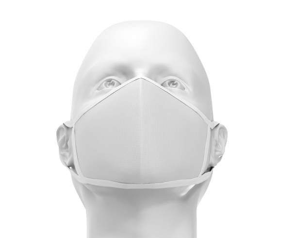 istock white face mask mockup, blank dust mask over white Mannequin 3d Rendering isolated on white background 1257056307