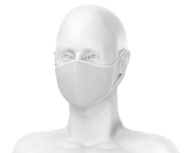 istock white face mask mockup, blank dust mask over white Mannequin 3d Rendering isolated on white background 1257056313