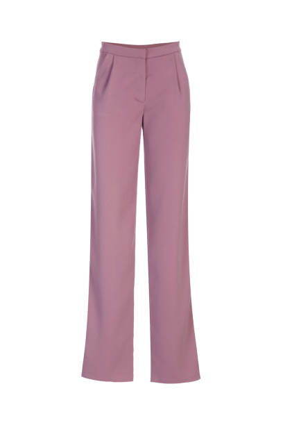istock Pink women's classic pants isolated on white background 1257057470