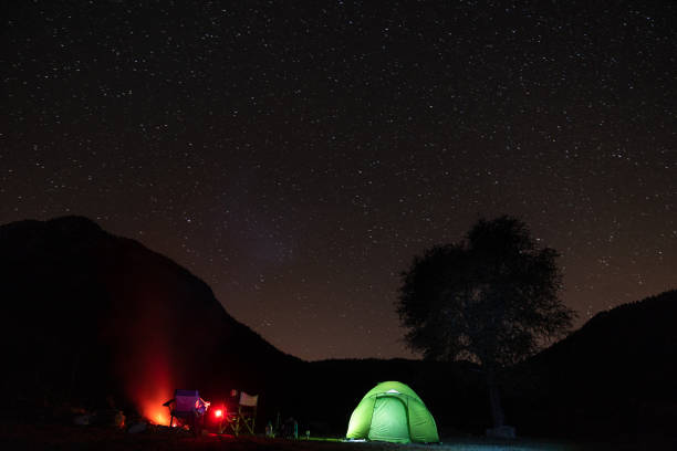 istock Friends Camping Under The Stars In Nature 1257059078