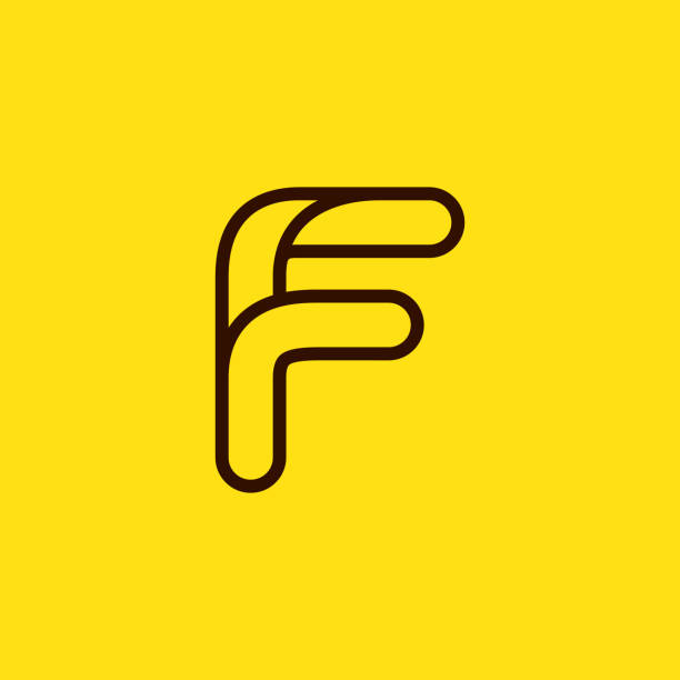 illustrazioni stock, clip art, cartoni animati e icone di tendenza di monogramma iniziale della linea moderna f e design elegante del logo. - letter f immagine
