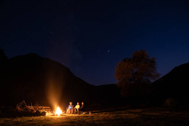 istock Friends Camping Under The Stars In Nature 1257061454