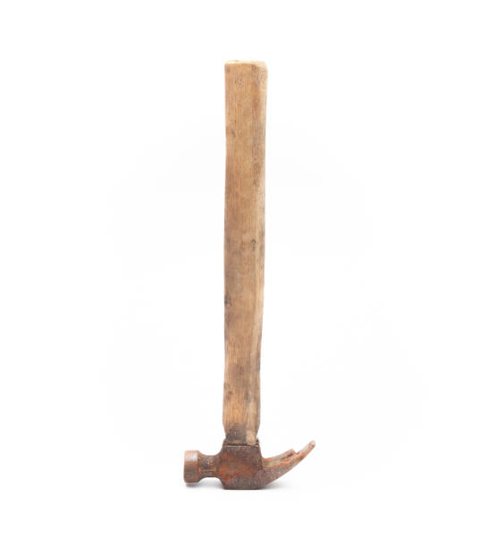 istock old rusty and dirty hammer isolated on white background. 1257062644