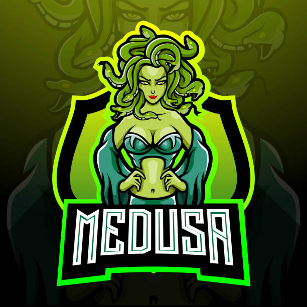 ilustrações de stock, clip art, desenhos animados e ícones de medusa esport mascot design - medusa greek mythology mythology gorgon