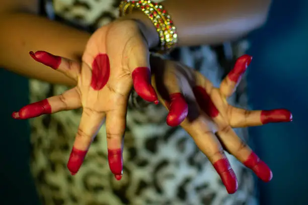 Photo of mudras or gestures of bharatanatyam dance