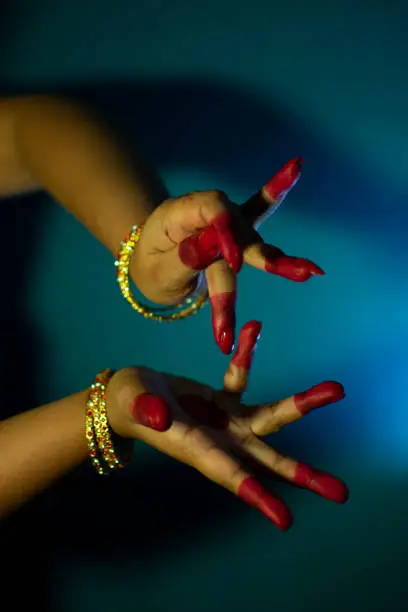 Photo of mudras or gestures of bharatanatyam dance